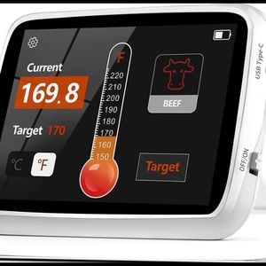 TONGYE Black 1000 mAh Portable Digital Touchscreen Smart BBQ Thermometer